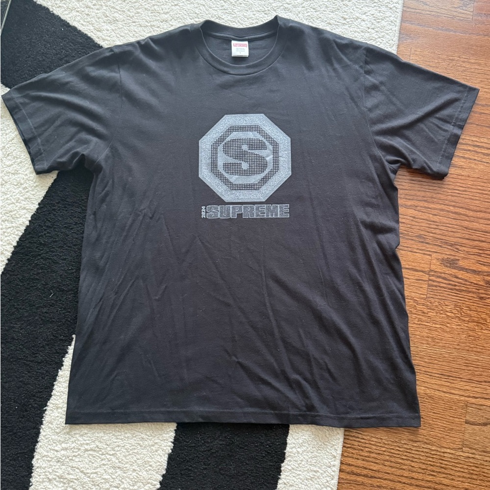 Supreme Black Tee with Silver Graphic